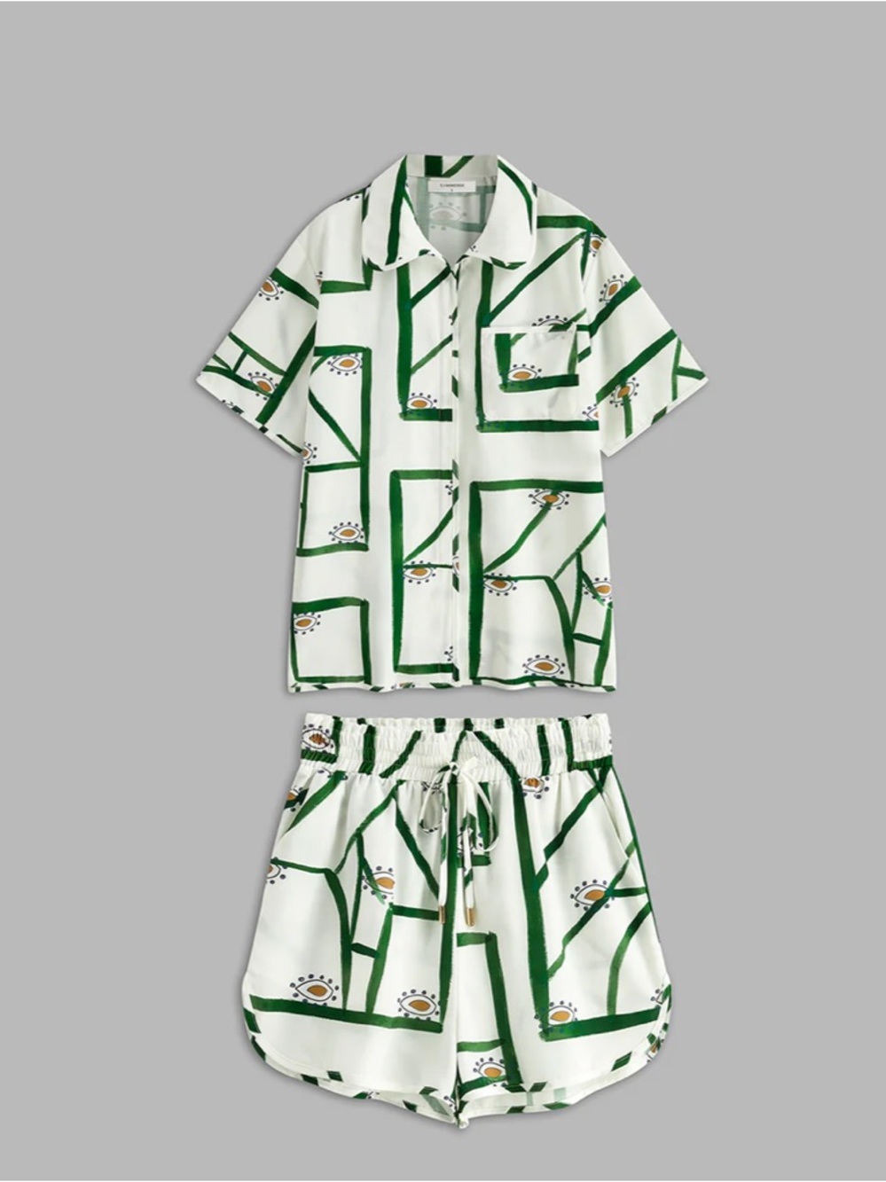 Commense Print Drawstring Shorts Set - Picture 2 of 9